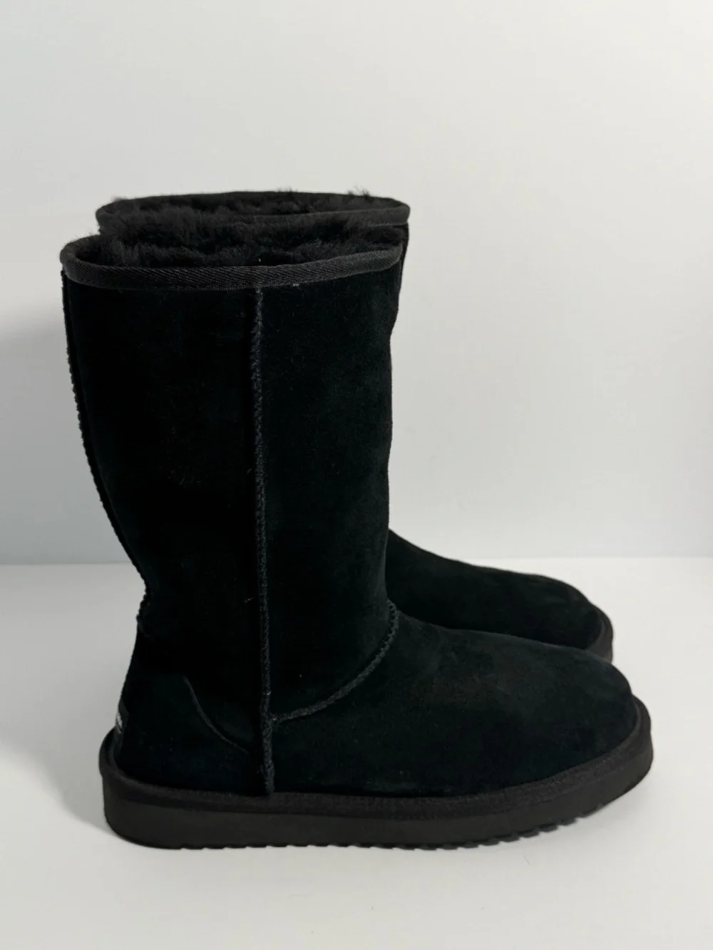 Koolaburra by UGG Koola Tall Black Suede Sheepskin Fur Winter Boots Women's Sz7